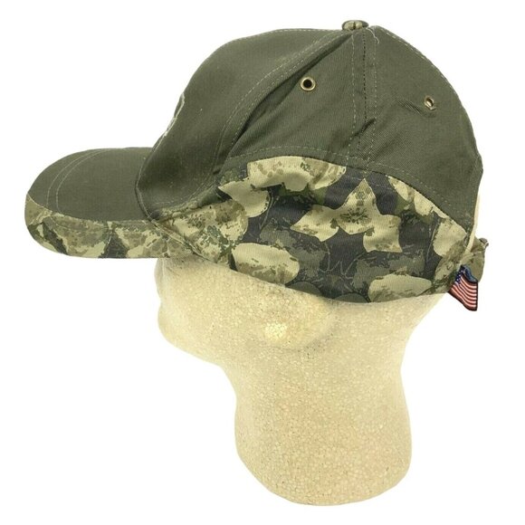 PennTex Green Camo Strapback Hat Cap Adjustable Canvas Cobra Made In China - Picture 4 of 6